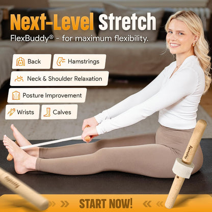 FlexBuddy  Stretching Tool – 2-in-1 Flexibility & Back Trainer