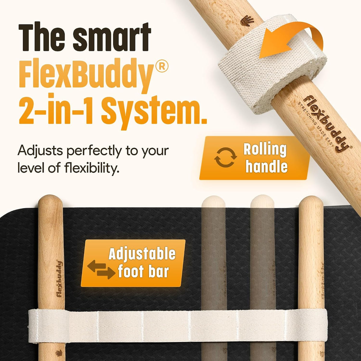 FlexBuddy  Stretching Tool – 2-in-1 Flexibility & Back Trainer